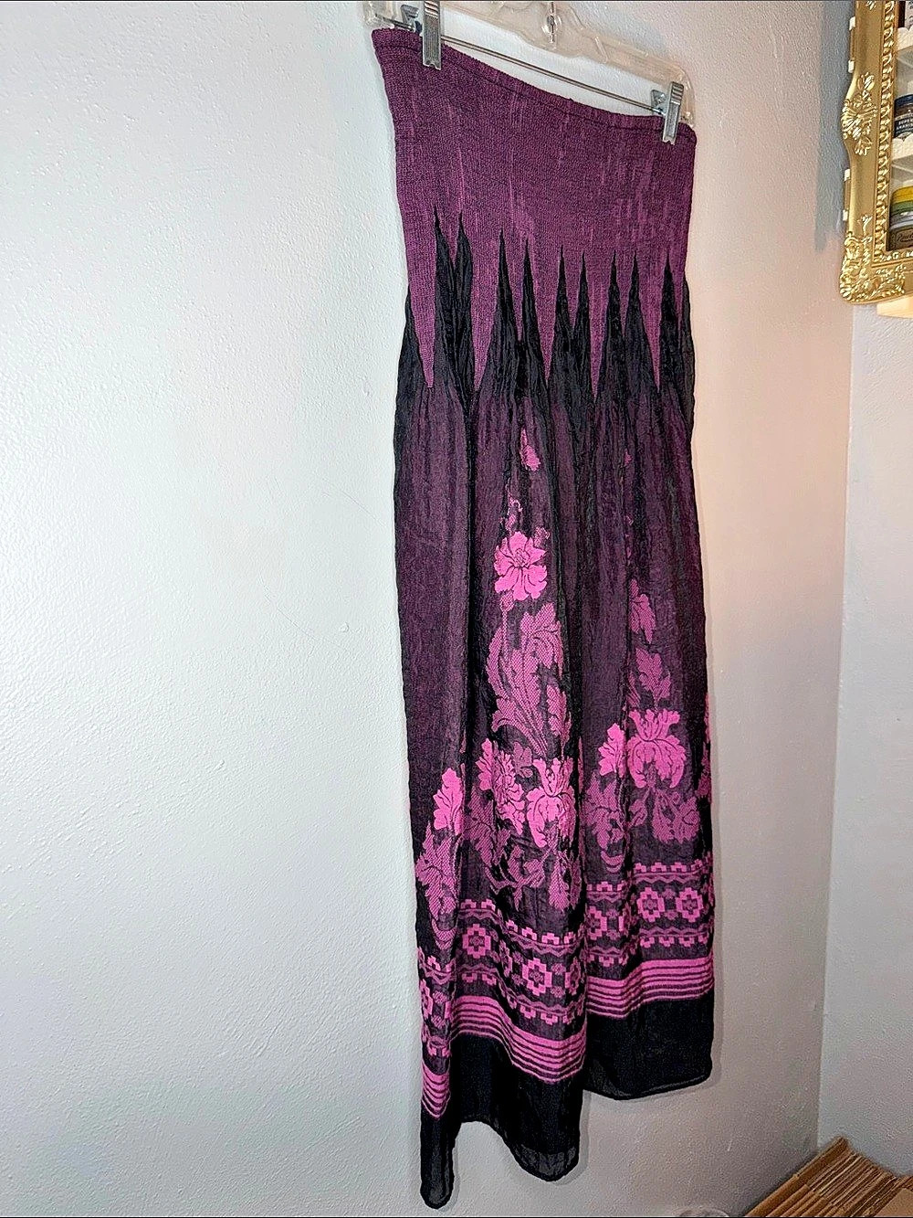 Lapis Floral Maxi Skirt in Purple & Pink